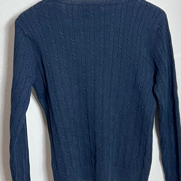 Vintage Izod Sweater Cable Knit 80’s 90’s Y2K Preppy Navy Blue Knit Grandpa Core - Picture 12 of 12